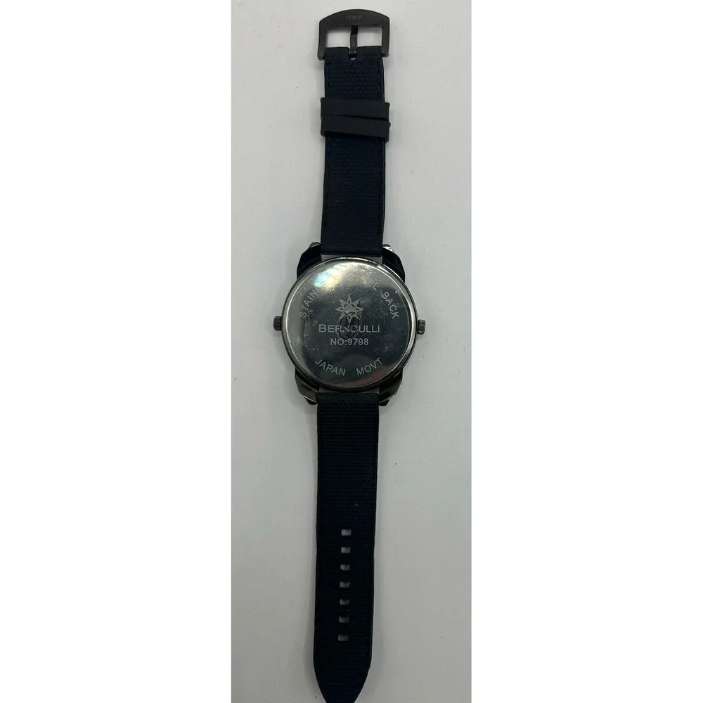 Bernoulli Watch 9798 Mens Dual Time New Batteries 54MM 9.5